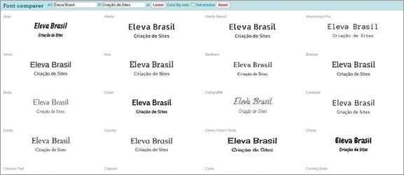 Comparador de Fontes – Font Comparer