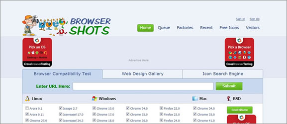 Testar Layout – Browser Shoot